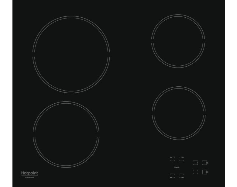 PLACA DE VITROCERÂMICA HOTPOINT HR 631 C 4 QUEIMADORES 58CM PRETO