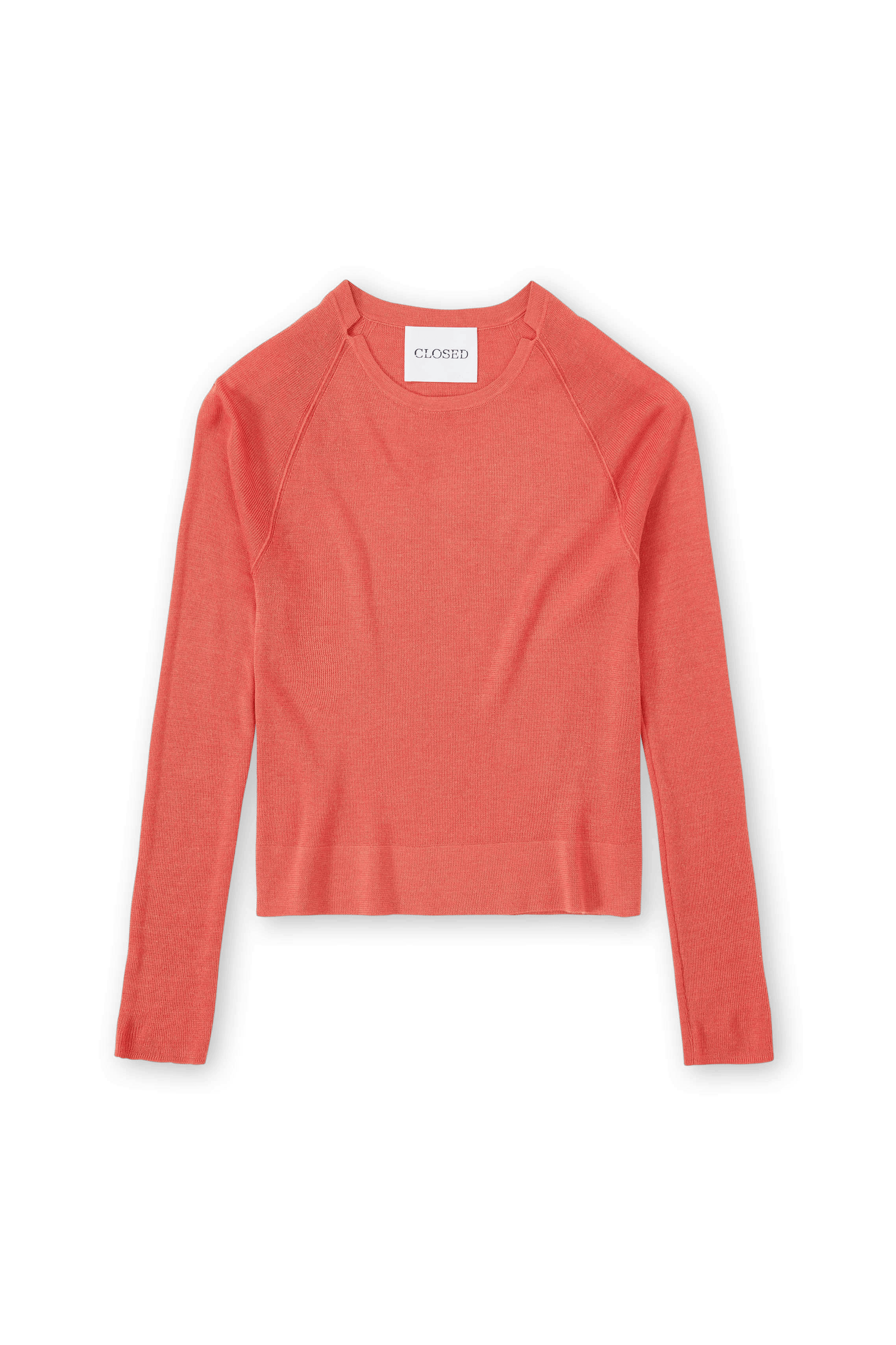 Pull col rond en laine et soie | Rouge