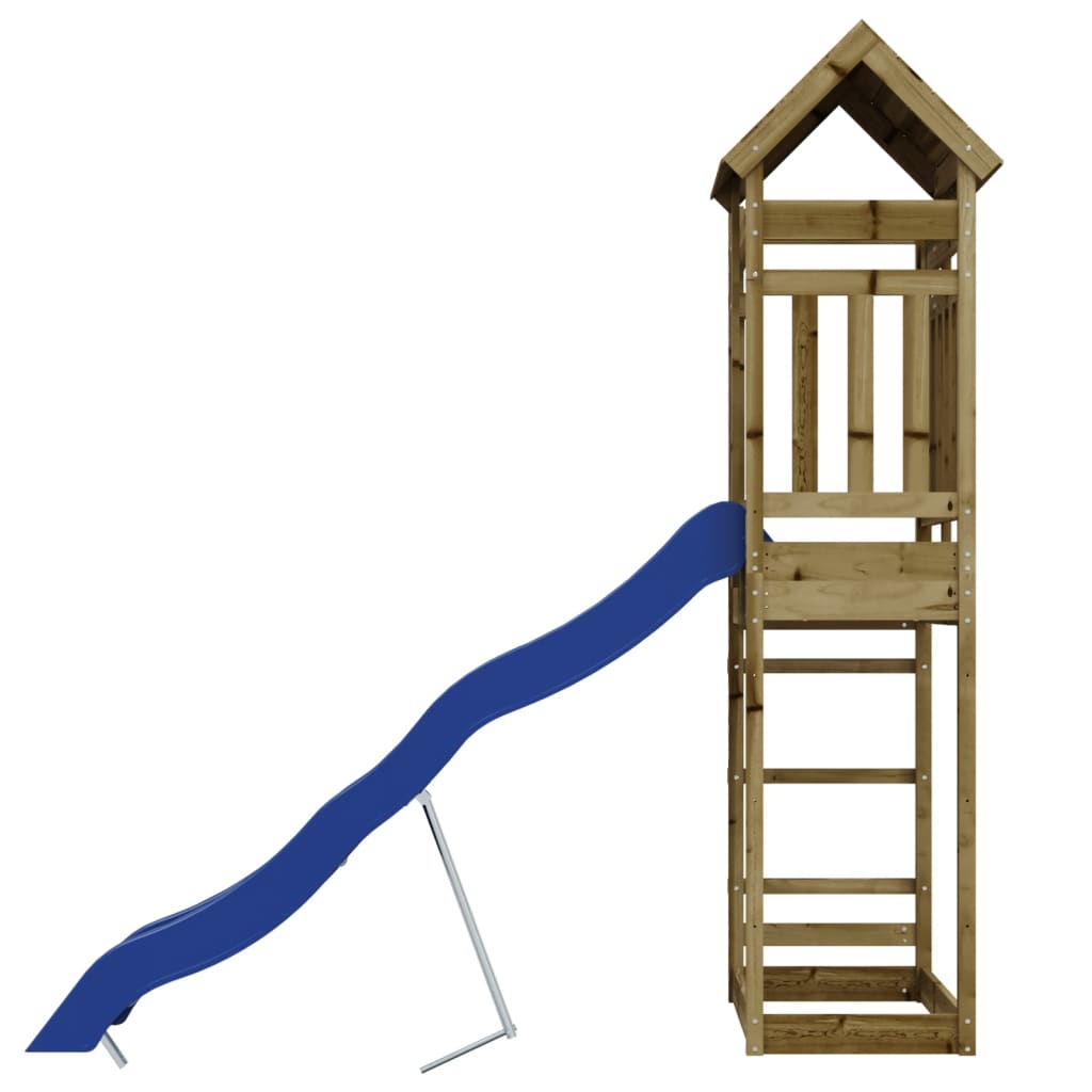 Aire de jeux d'extérieur balançoires toboggan portiques robuste jeux jardin 237 x 90 x 238 cm bois de pin imprégné