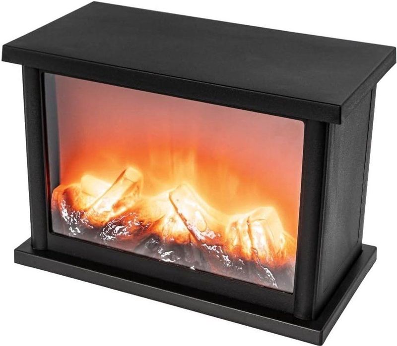 Provento - Decoratieve Elektrische Open Haard - 25,5 x 13,5 x 18 cm - Met Realistisch Vlameffect en Timer