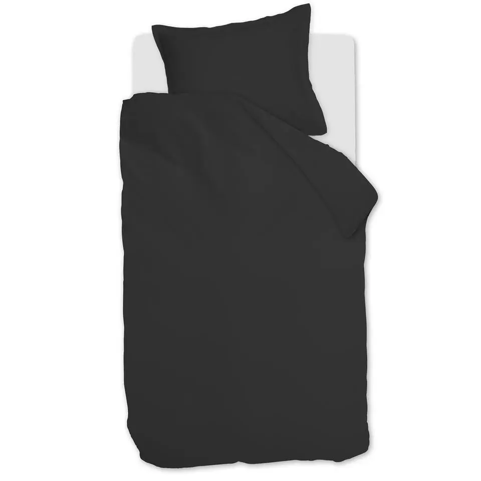 Ambiante Satin Uni dekbedovertrek - 140x200/220 - Zwart
