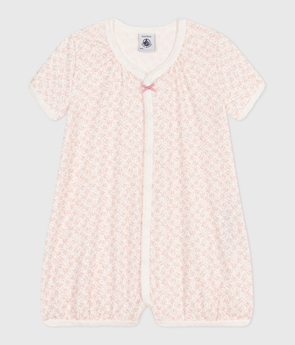 PETIT BATEAU<br>Macacão curto em algodão floral