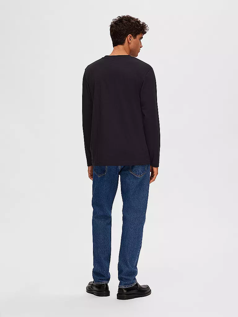 SELECTED Langarmshirt SLHASPEN schwarz