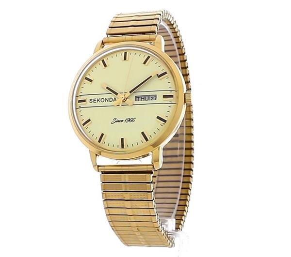 Sekonda 1974 38mm Gold Watch Round Case Cream Dial