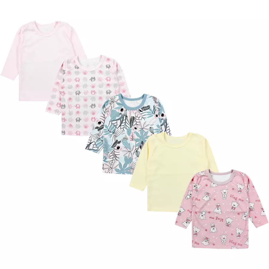 TupTam Baby Mädchen Langarmshirt 5er Set grüngelb