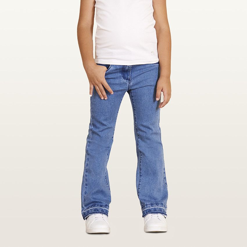 Jean évasé en denim pour fille - Bleu moyen