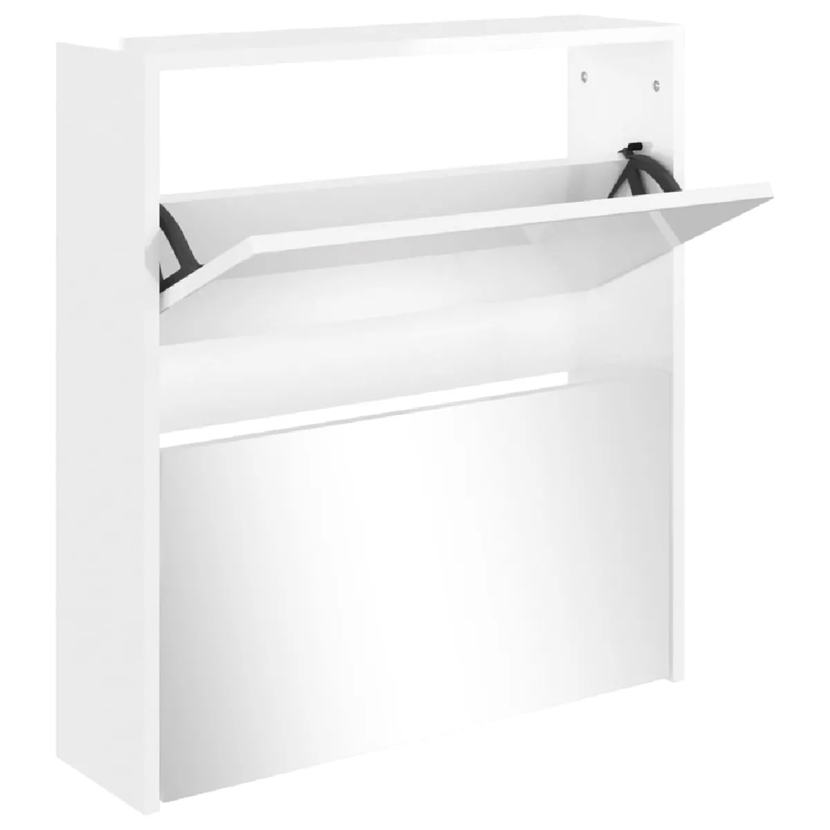 vidaXL Armoire à Chaussures Miroir - Blanc