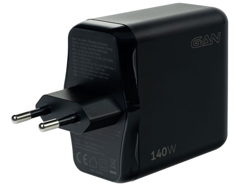 onit USB-Wandladegerät Quad 3C1A 140 W GaN Schwarz Ladeadapter mit drei USB-C-Ports und einem USB-A-Port