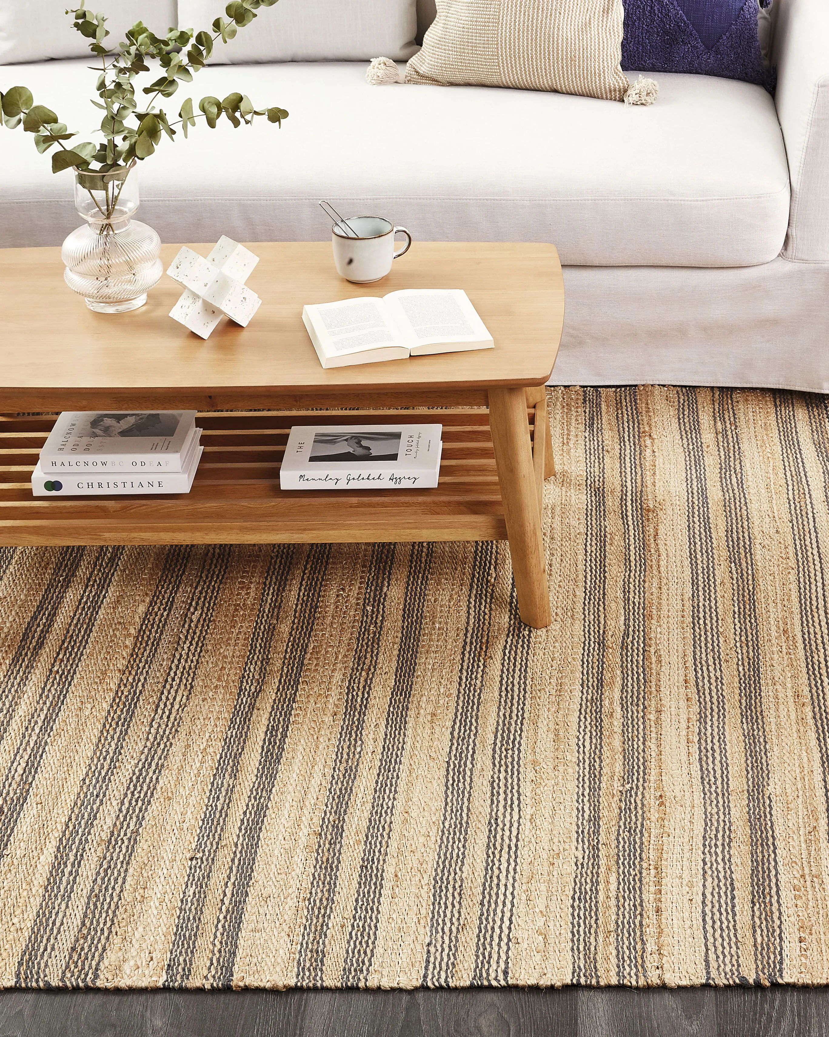 Vloerkleed BUDHO Beige 160 x 230 cm Jute