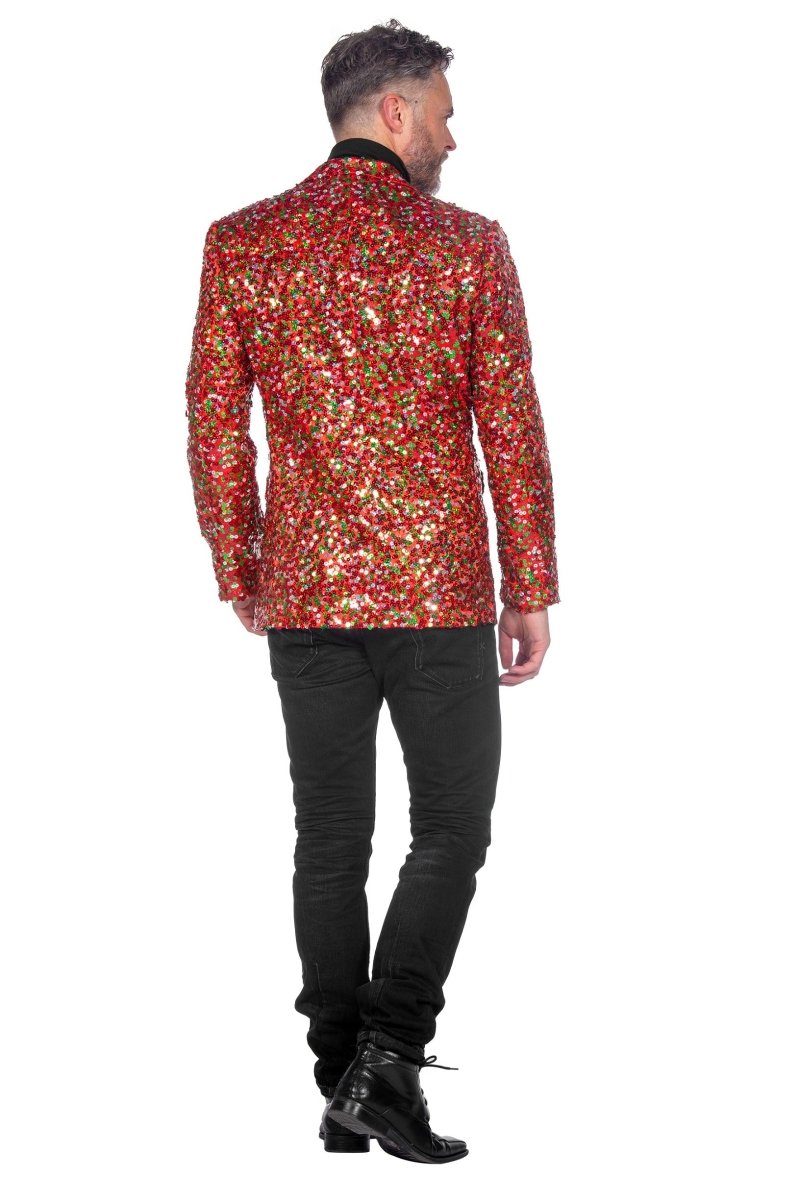 Rood Groene Blazer Heren Pailletten