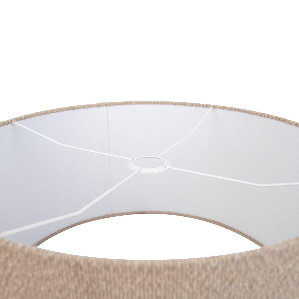 Stoffen lampenkap beige met teddy stof 50/50/25