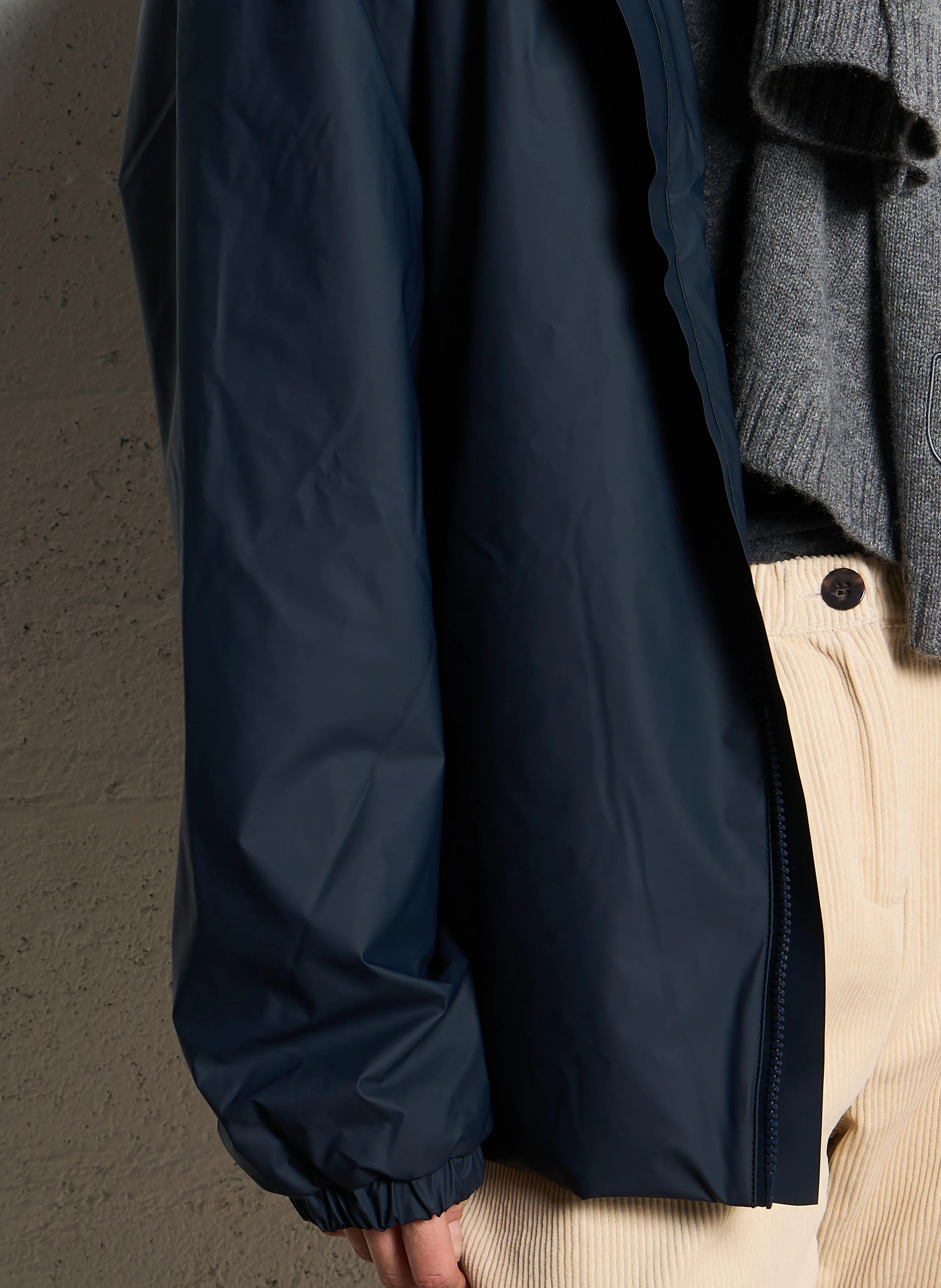LOHJA - Imperméable droit col montant à capuche | Bleu