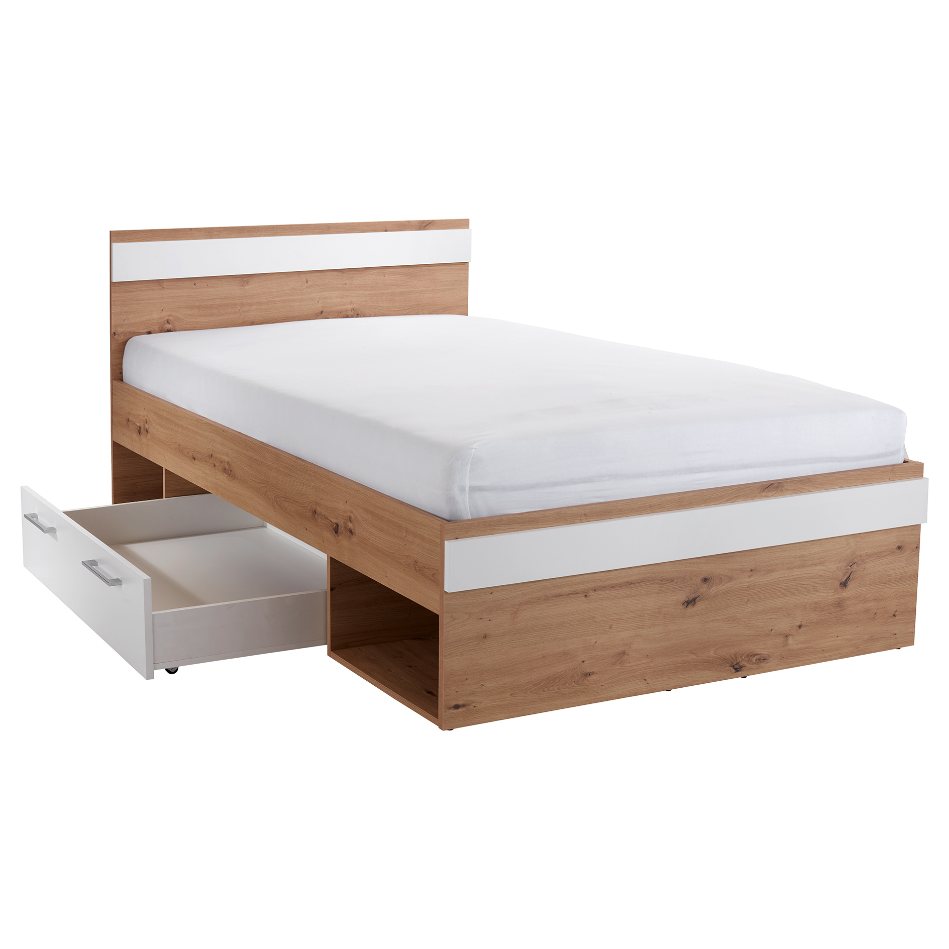 Bett - Artisan Eiche-alpinweiß - 90x200 cm