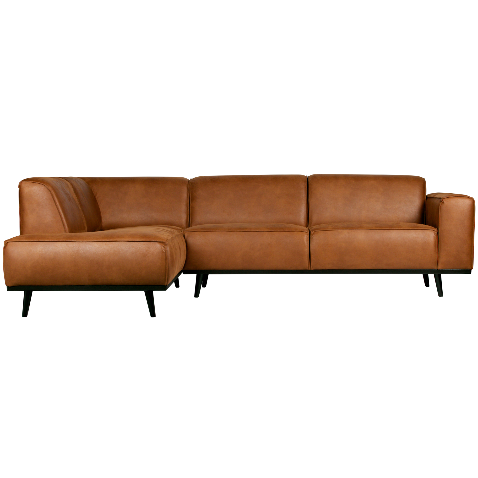 Statement Hoekbank Links - Lederlook - Cognac