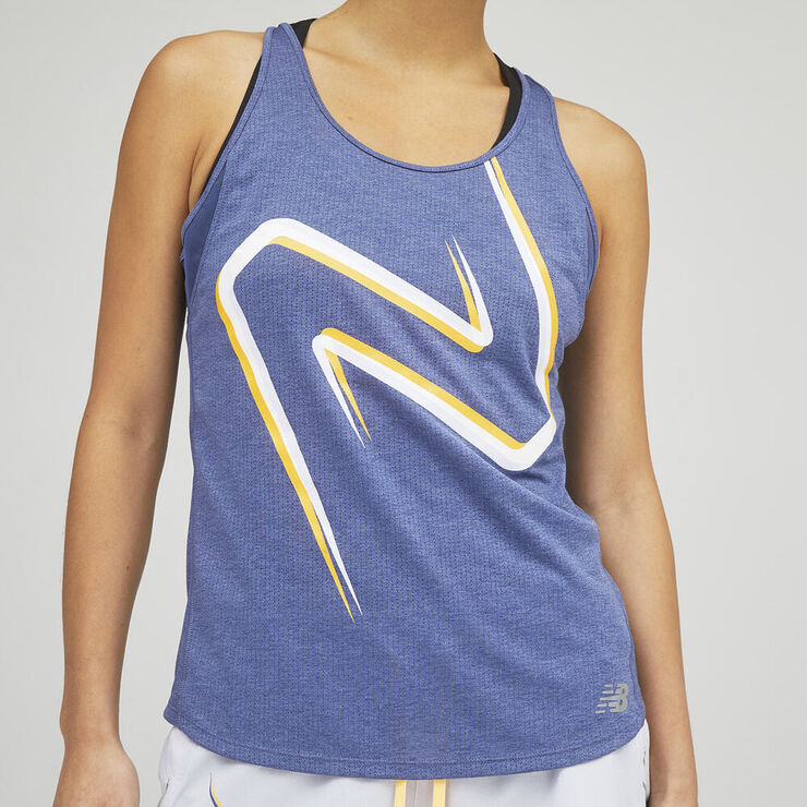 New Balance Printed Impact Run Top Blå