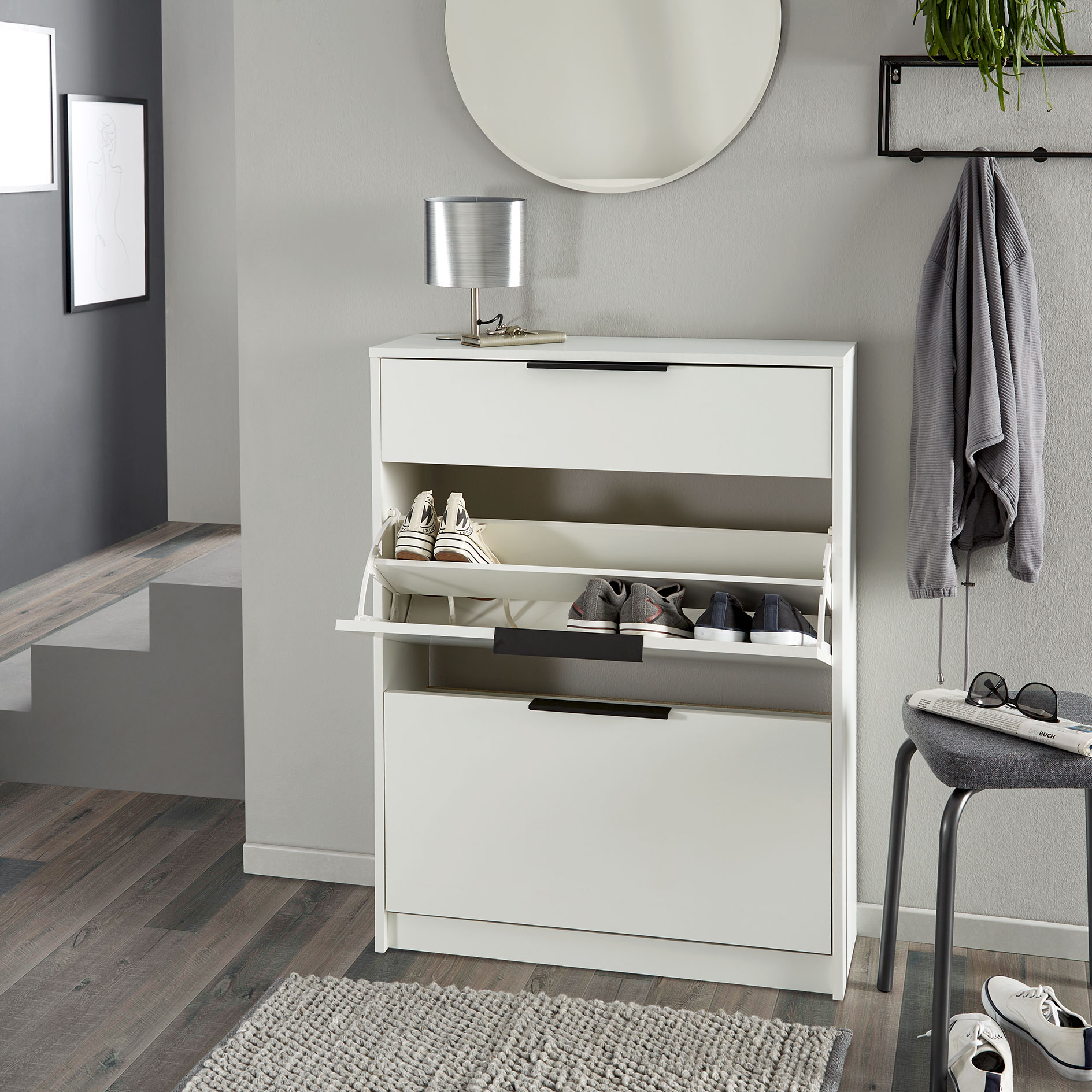 Schuhkipper - weiß - 103 cm hoch