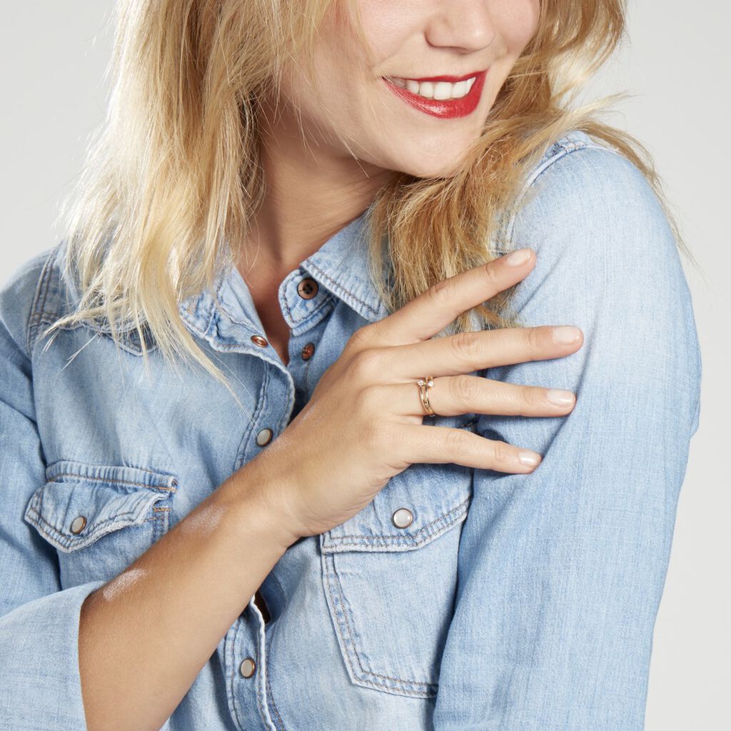 Bague Ana-lou Plaque Or Jaune Oxyde De Zirconium