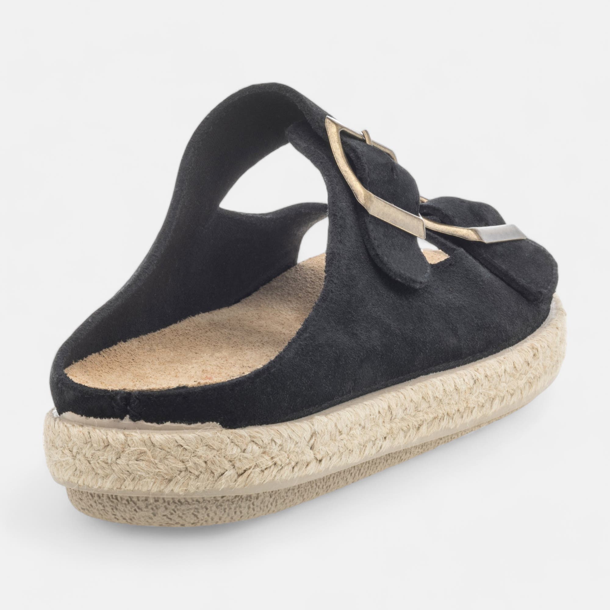 Sandales Femme en cuir noir