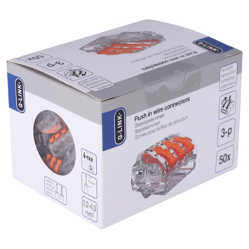 Q-Link Lasklem 3-voudig 0,2-4mm2 Hersluitbaar 50 stuks