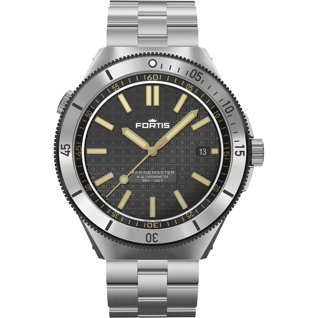 Fortis Marinemaster M-44 Chronometer Black Resin Block Bracelet