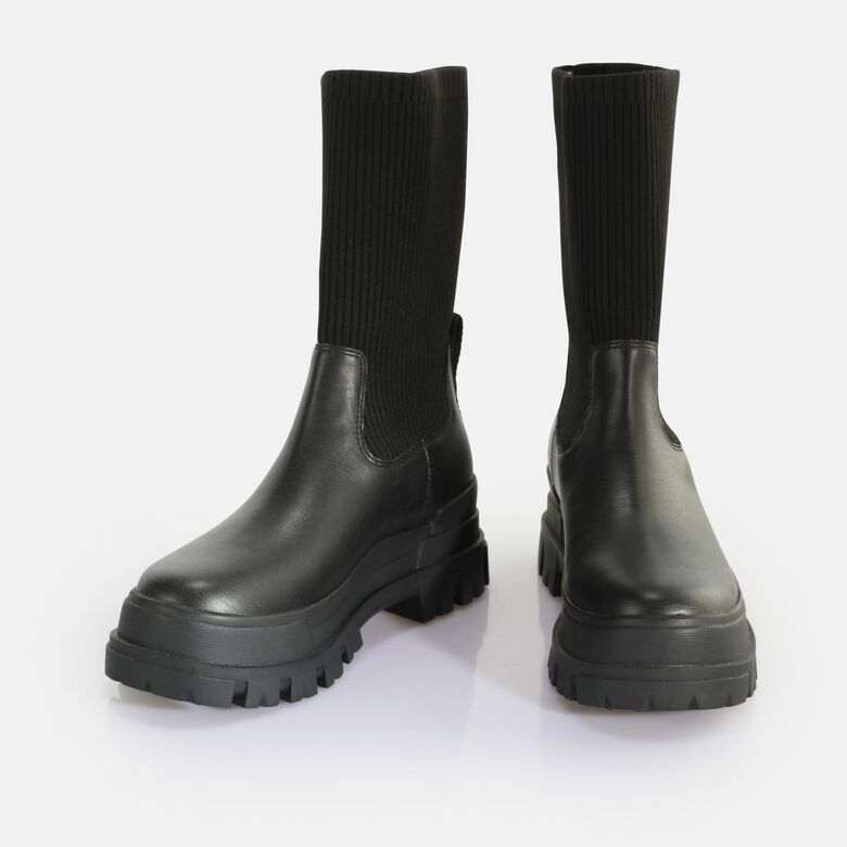 Aspha Sock Boot Short Bottes vegan, noir