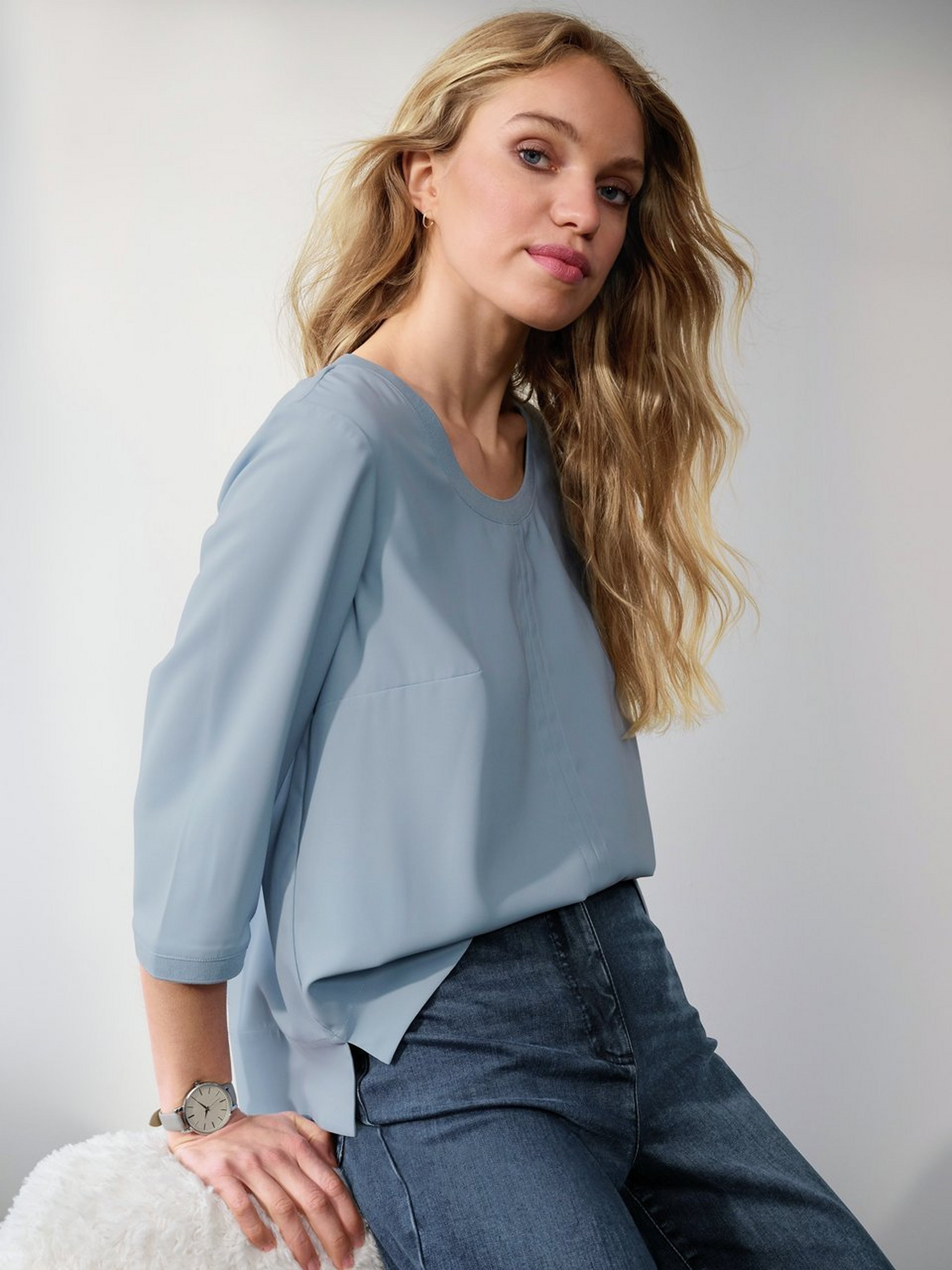 Shirt-Bluse mit 3/4-Arm