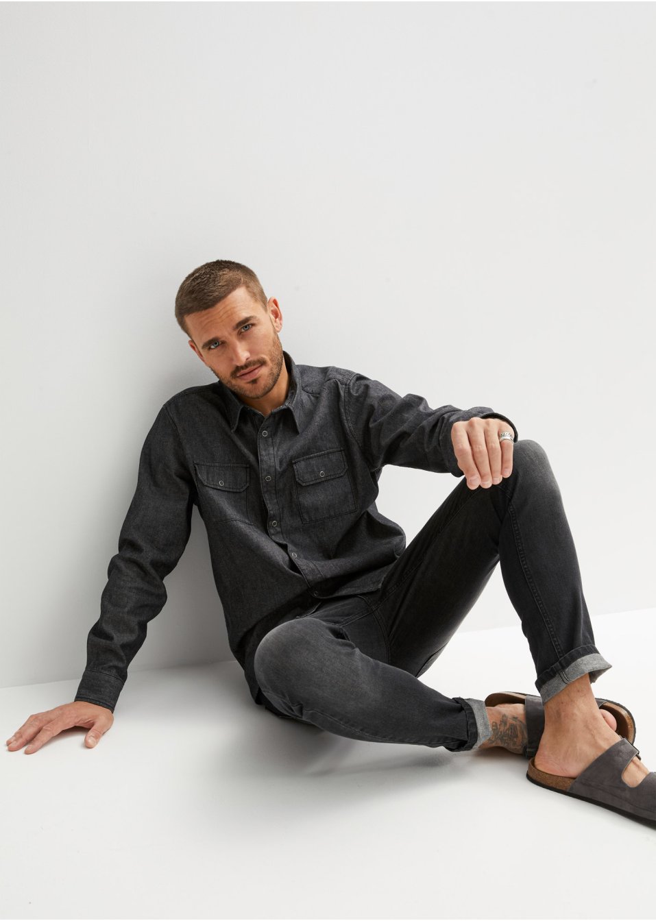 Chemise en jean, manches longues