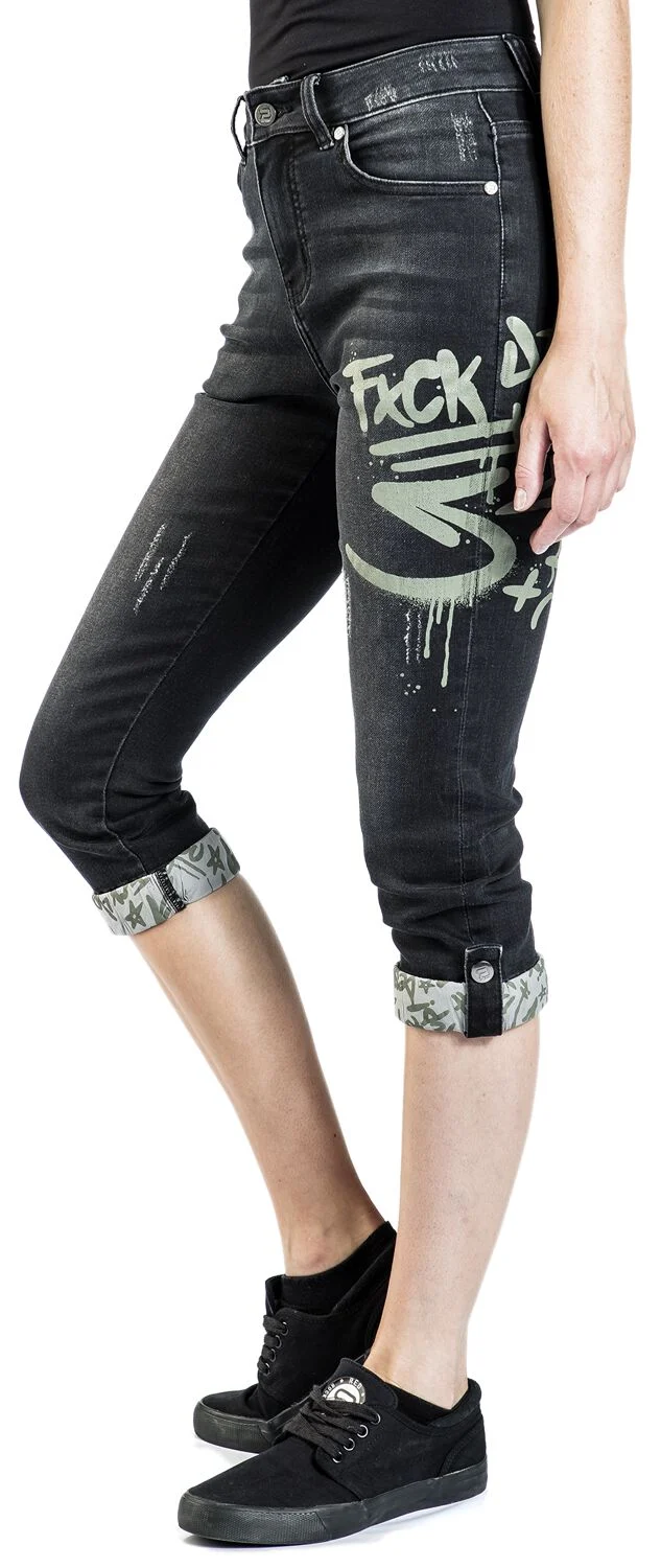 Jean 3/4 Avec Détails Graffiti | RED by EMP Short
