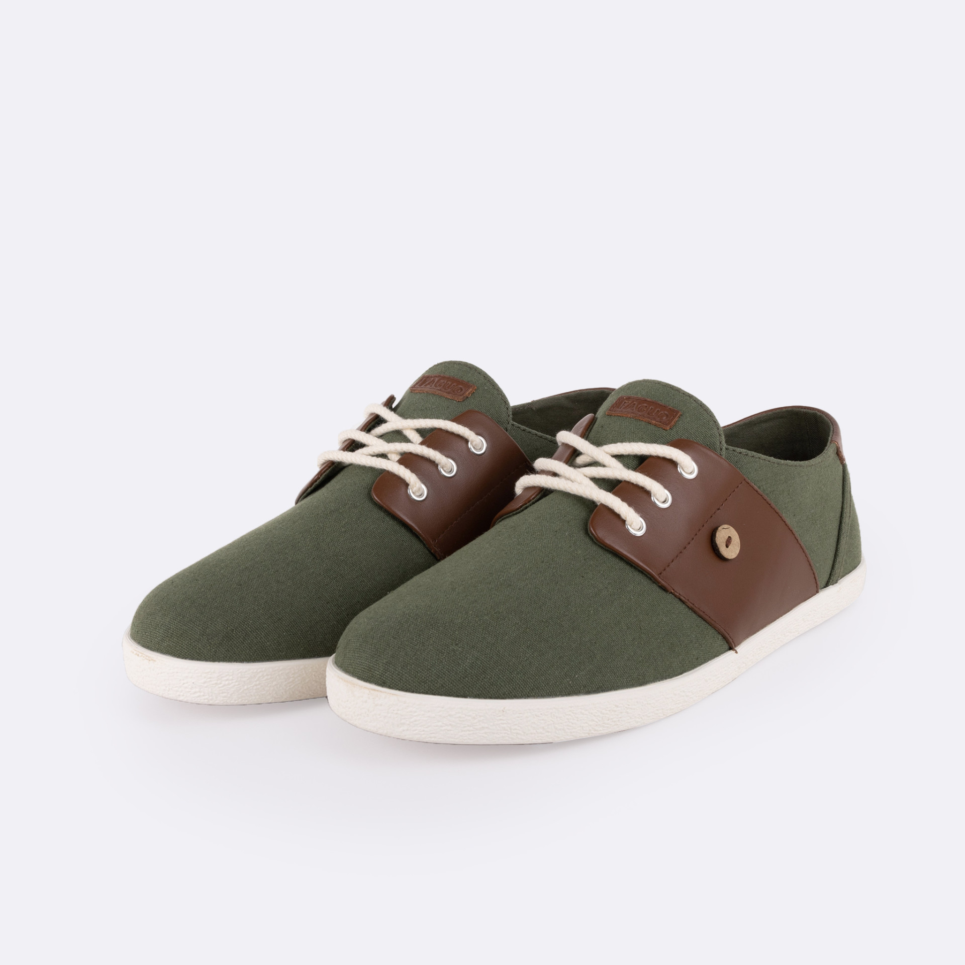 Tennis kaki & camel coton et coton recyclé - modèle cypress