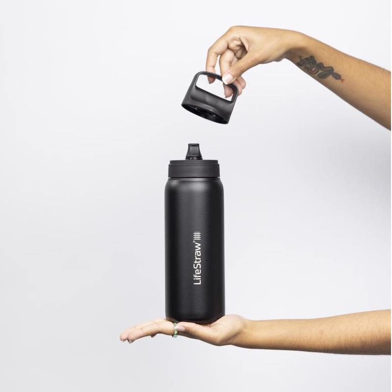 LifeStraw Go 2.0 700 geïsoleerde RVS waterfilterfles - Black