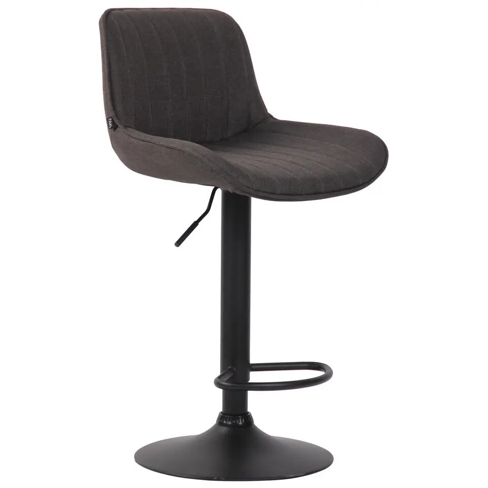 CLP Barkruk Lentini zwart Frame - Stof - donkergrijs