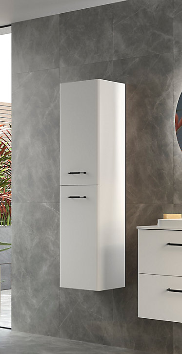 Colonne de salle de bains à suspendre Cygnus bath Teha H. 140 cm blanc coton