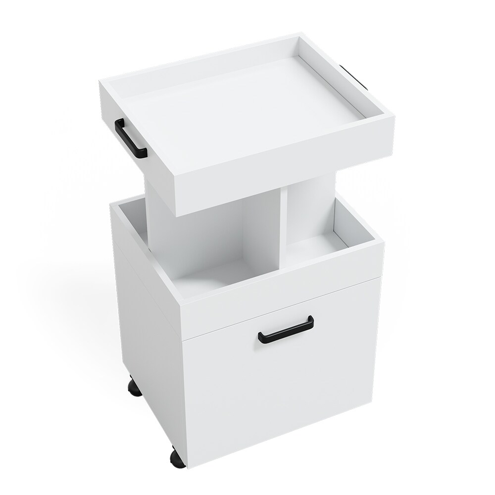 Vicco Hausbar Minibar Getränkebar Kamber Weiß Tür rollbar Ablage Fach Regal
