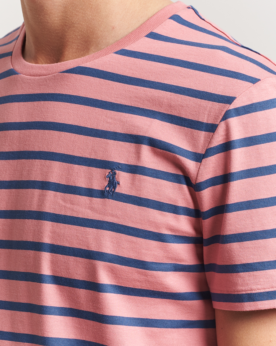 Polo Ralph Lauren Custom Slim Fit Striped Tee Desert Rose/Old Royal