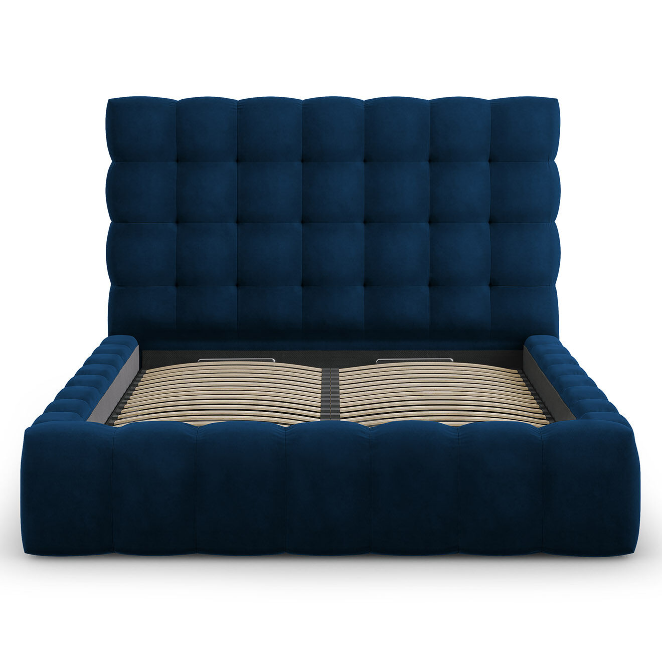 Cosmopolitan Design Lit avec coffre de rangement Bali Velours bleu roi - 160x200 cm