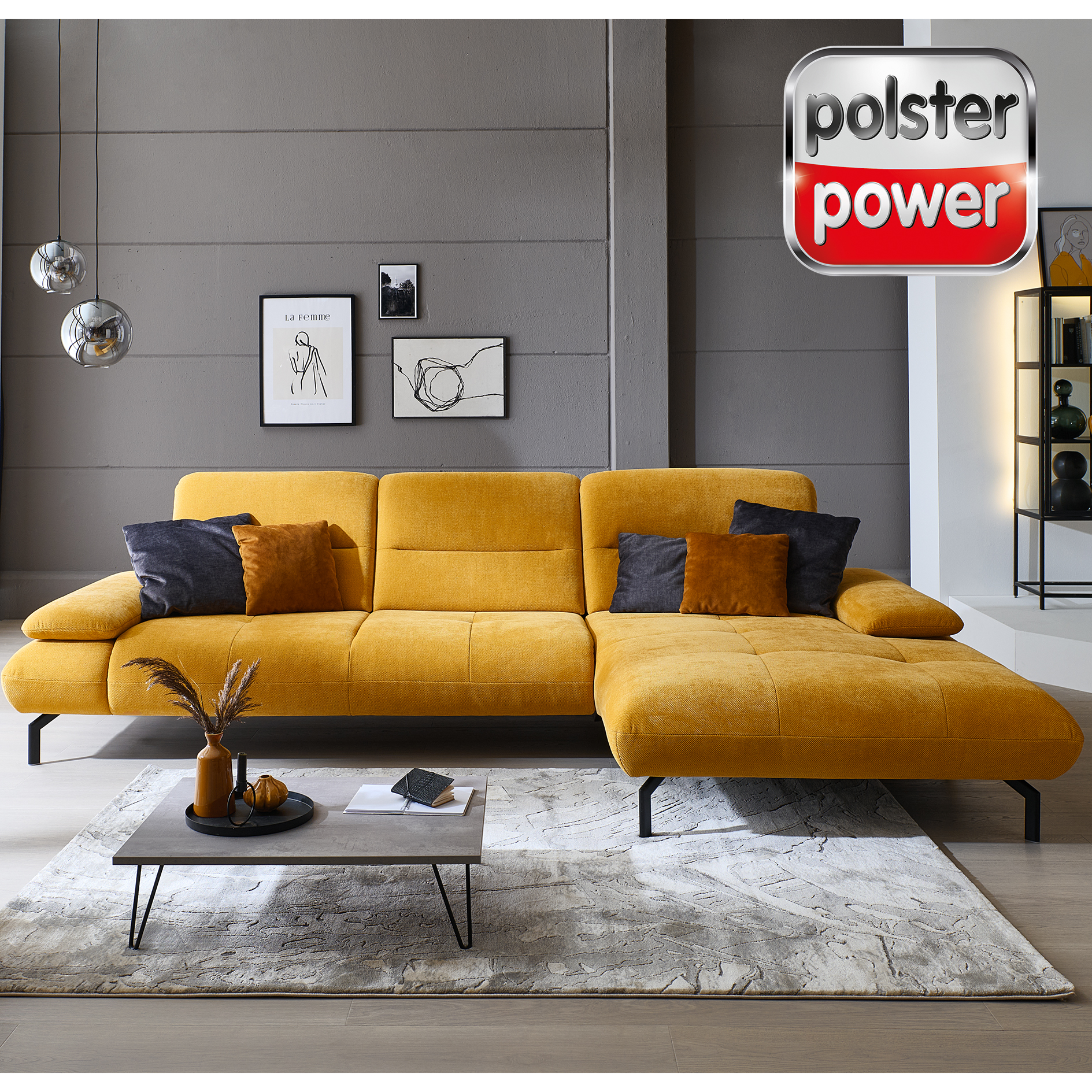 polsterpower Ecksofa - sun -Basismodell - Canape rechts