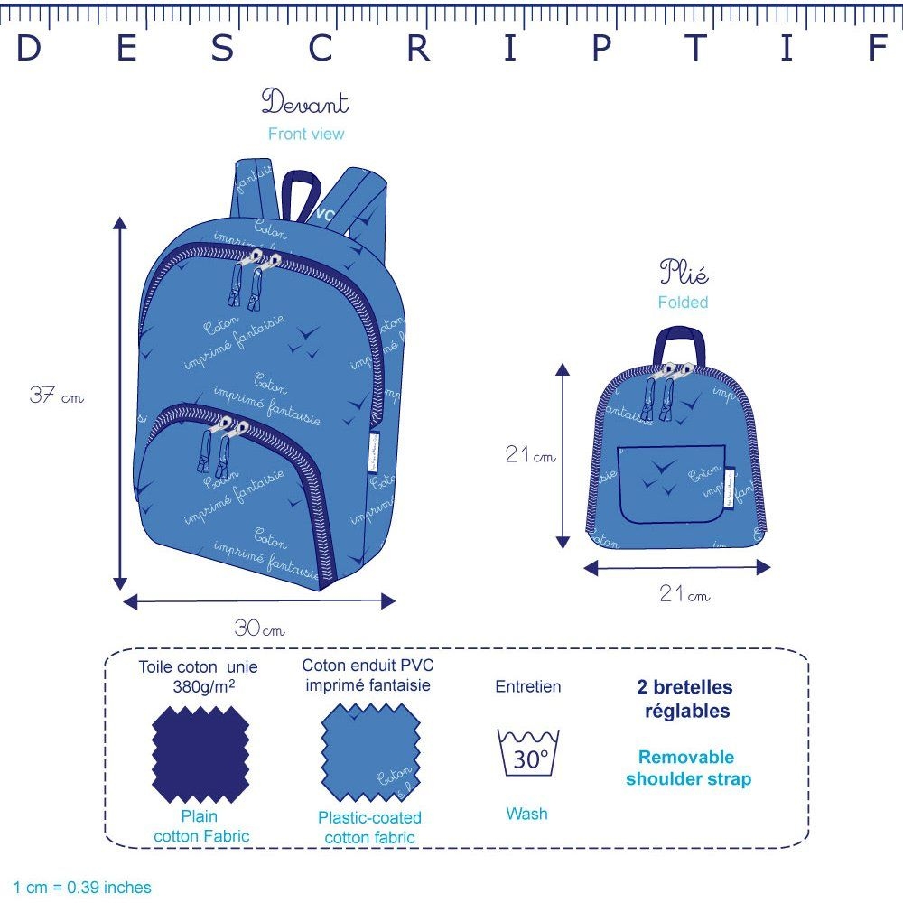 Sac À Dos Pliable Etoile Or Marine