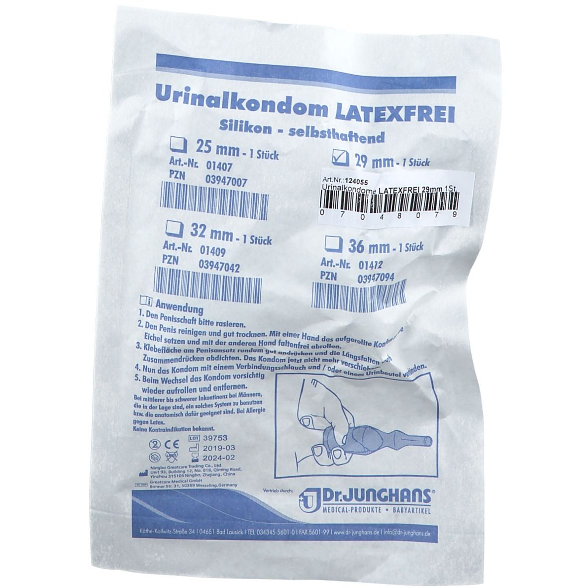 Urinalkondom latexfrei 29 mm selbsthaftend