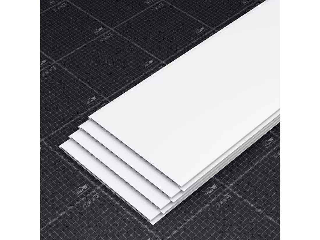 Lambris PVC 250 mm - Lot de 4 Lames - Blanc