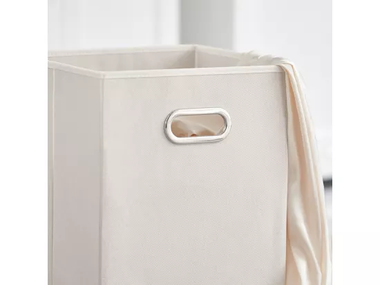 Meuble Bas de Salle de Bain Armoire Toilette avec 1 tiroir et 1 Panier à Linge, BZR21-W