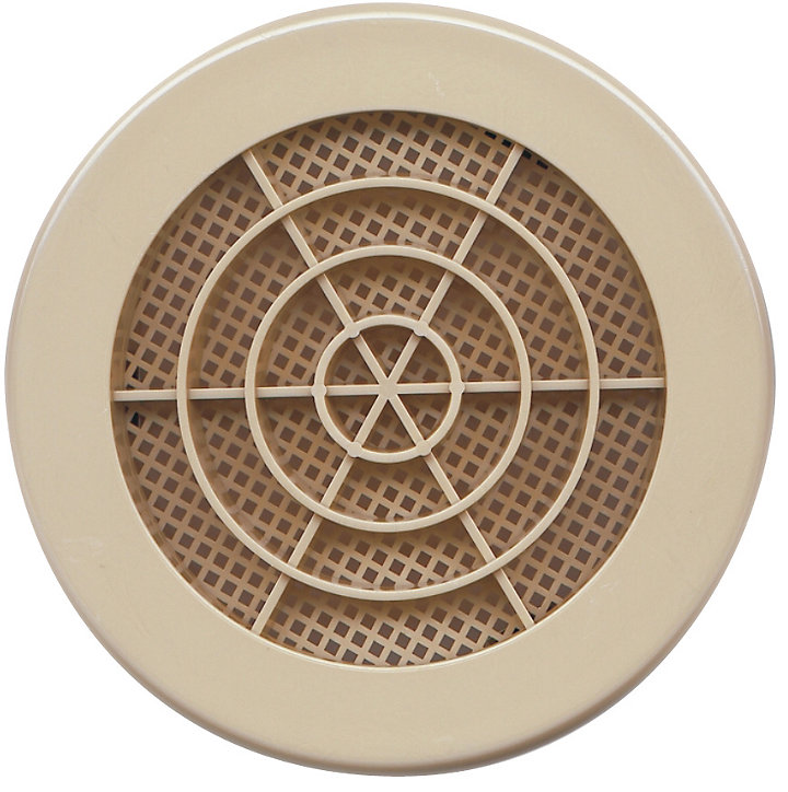 Grille d'aération PVC Autogyre avec moutiquaire sable Ø 125 mm
