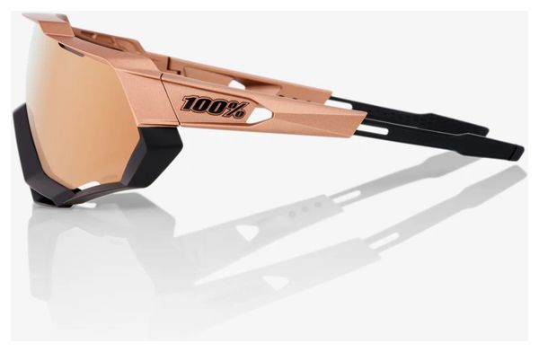 Lunettes 100% Speedtrap Cuivre / Noir - Lentilles HiPER Miroir Cuivre