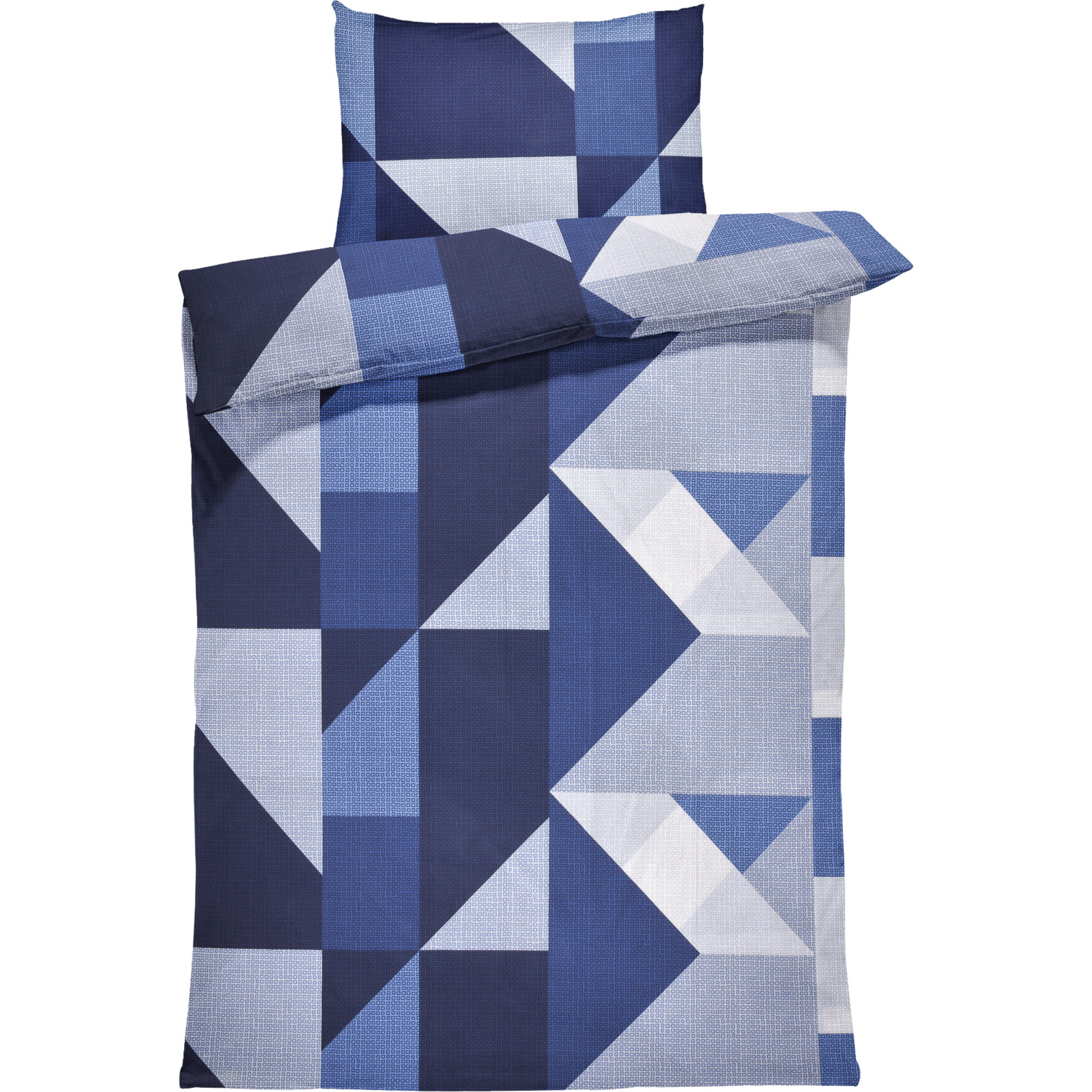 Bettwäsche Renforcé Geometrie blau