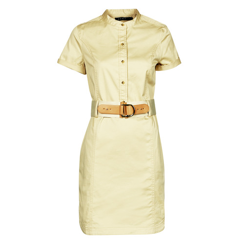 Lauren Ralph Lauren - HILSHEN-SHORT SLEEVE-DAY DRESS Beige