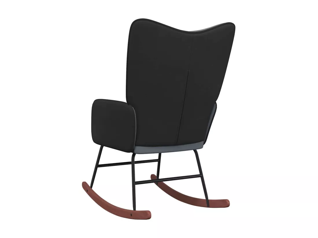 Chaise à bascule Gris foncé Velours et PVC