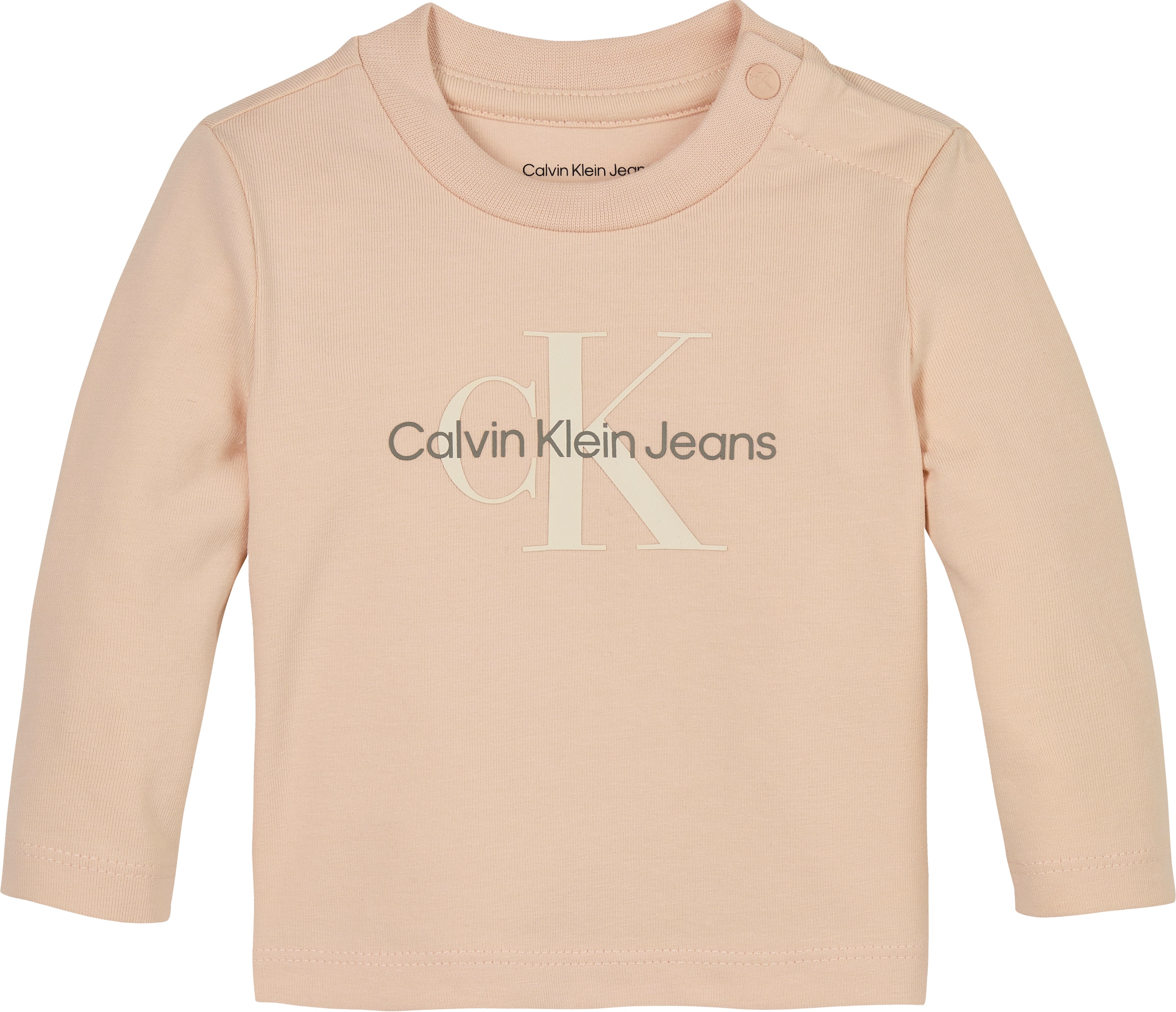 Calvin Klein Jeans Langarmshirt »MONOGRAM LS T-SHIRT«, für Babys bis 2 Jahre, mit grossem Druck