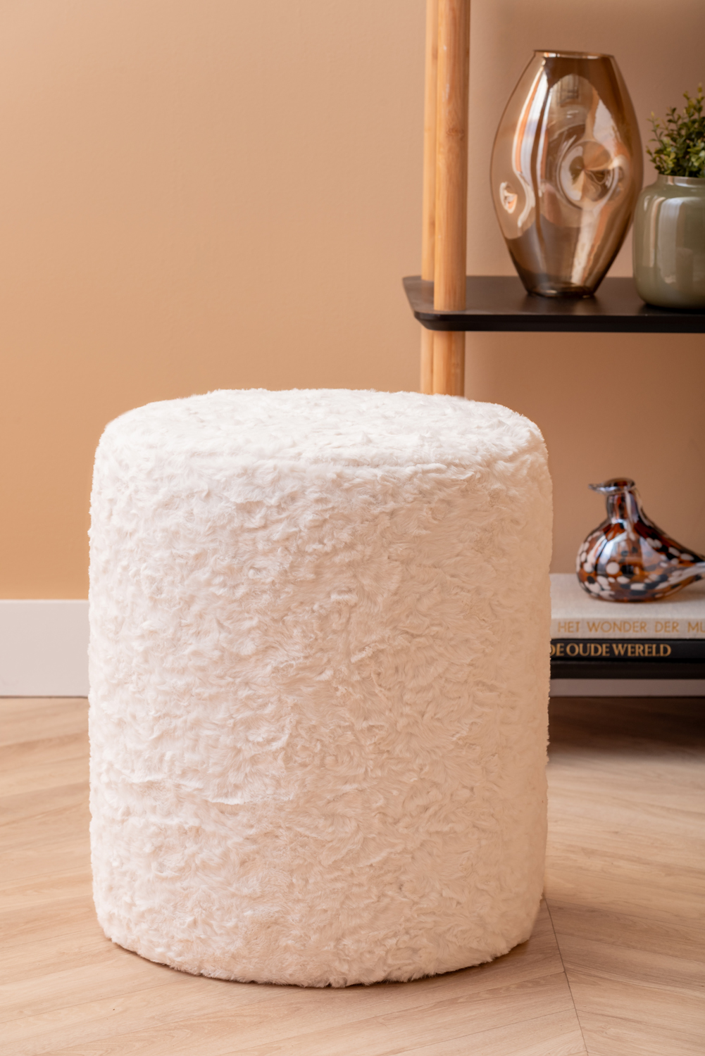 Pouf Tierno furry white