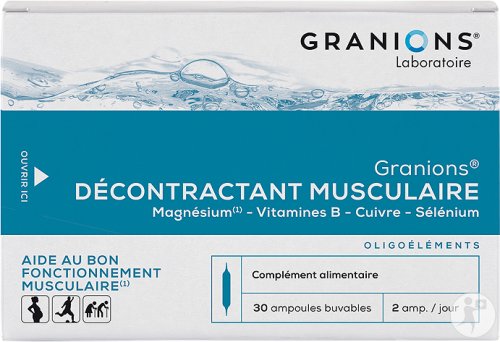 Granions Décontractant Musculaire Crampes Et Raideur Magnésium 30 Ampoules Buvables