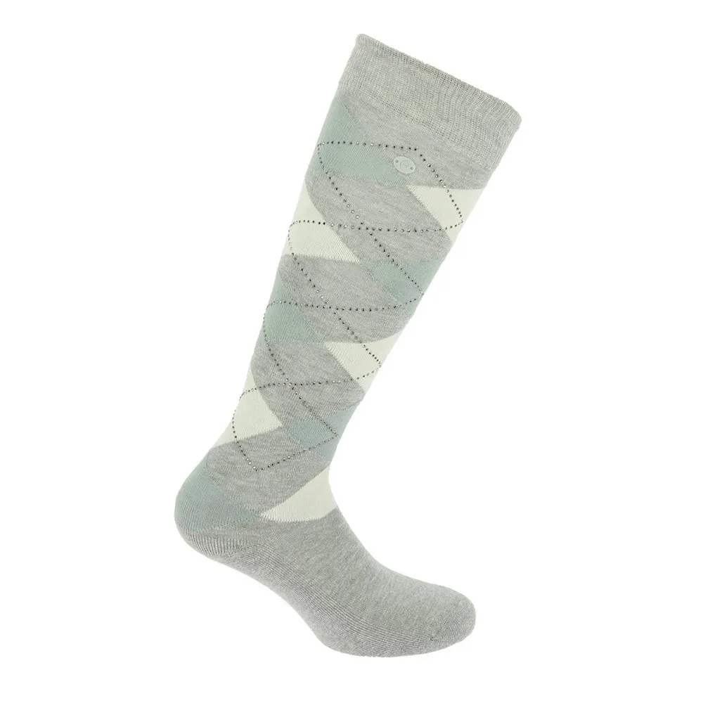 Equitheme GIRLY - Chaussettes Femme gris/bleu ciel