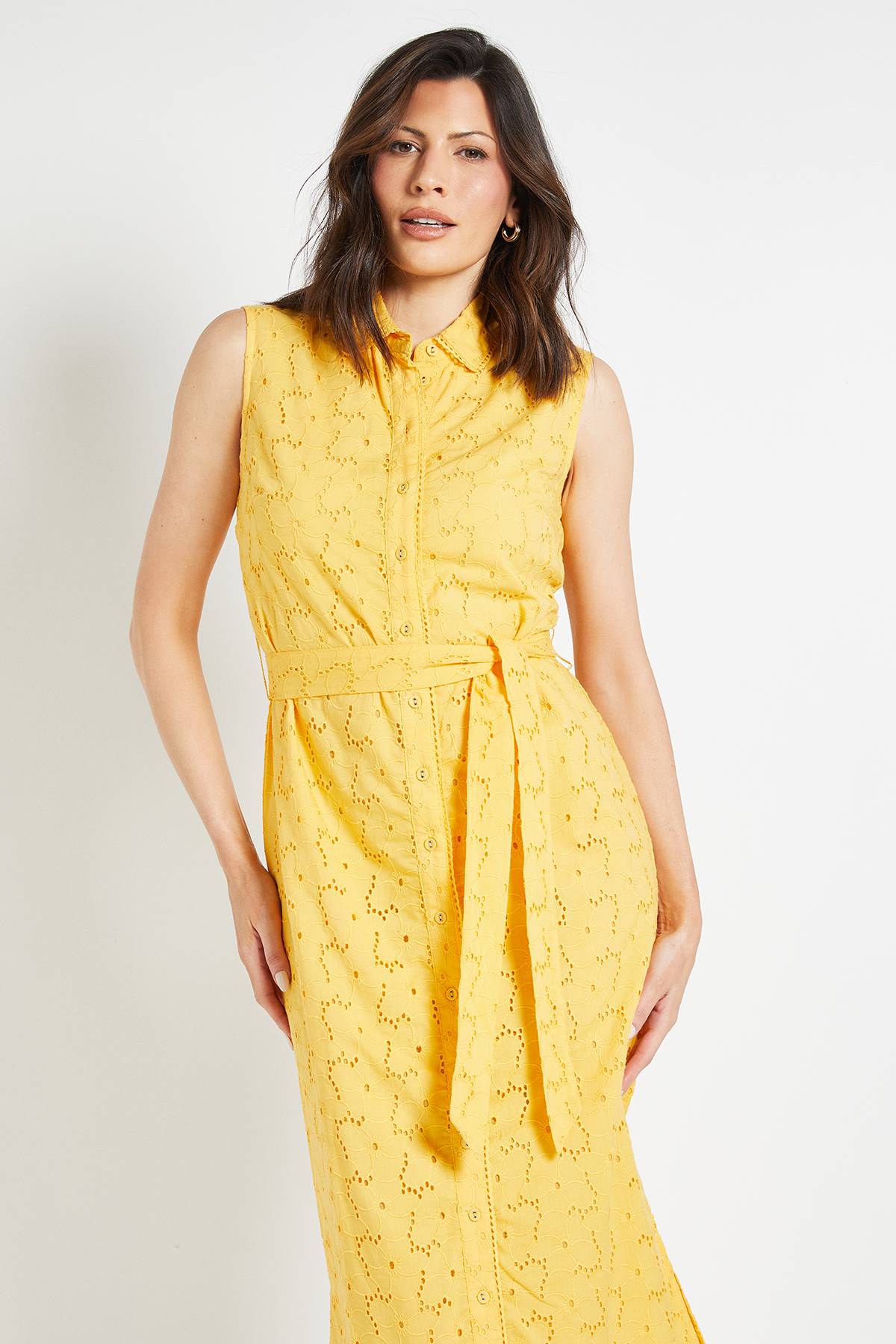 Wallis Robe Chemise Maxi En Broderie Anglaise